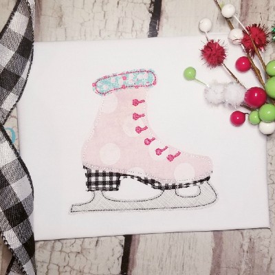 ice skates machine applique design